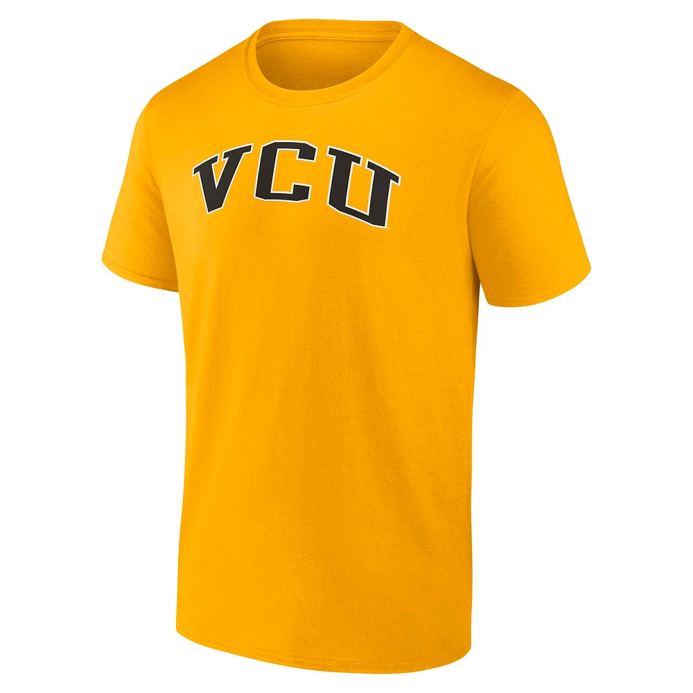 T-shirt Fanatics Gold pour homme avec nom de l'équipe VCU Rams