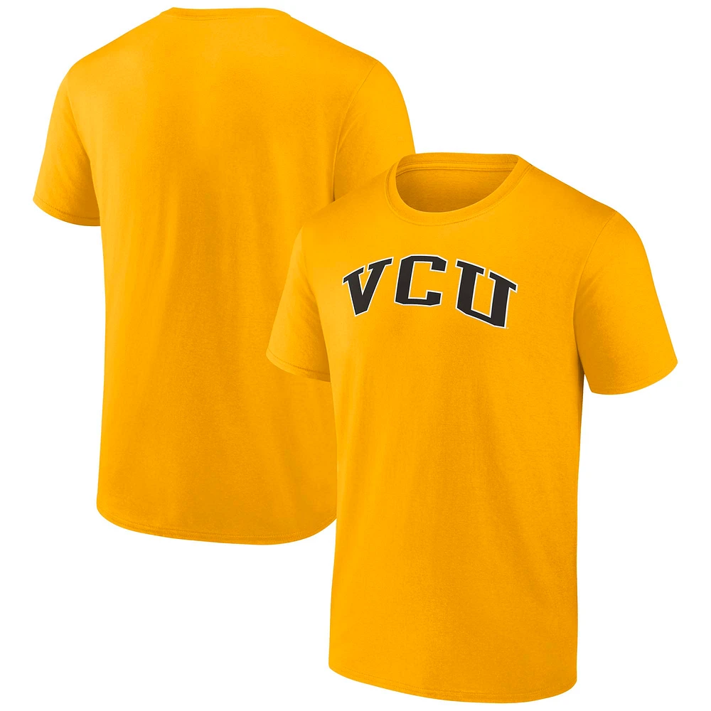 T-shirt Fanatics Gold pour homme avec nom de l'équipe VCU Rams
