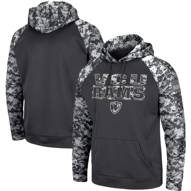 Colosseum Charcoal VCU Rams OHT Military Appreciation Digital Camo Sweat à capuche pour homme