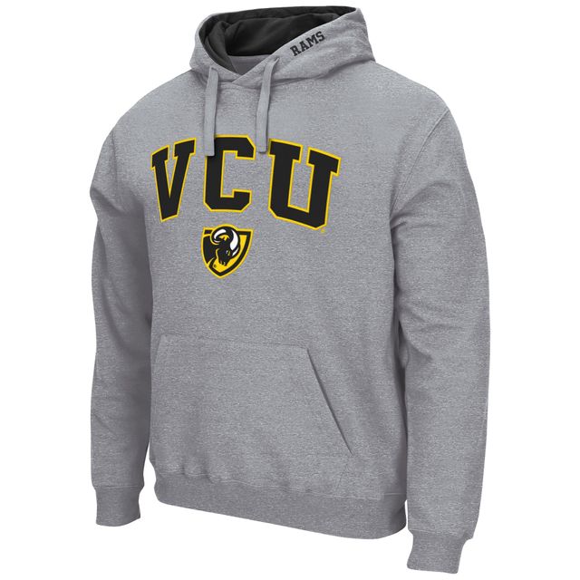 Chandail à capuchon Colosseum gris chiné VCU Rams Arch et logo pour hommes
