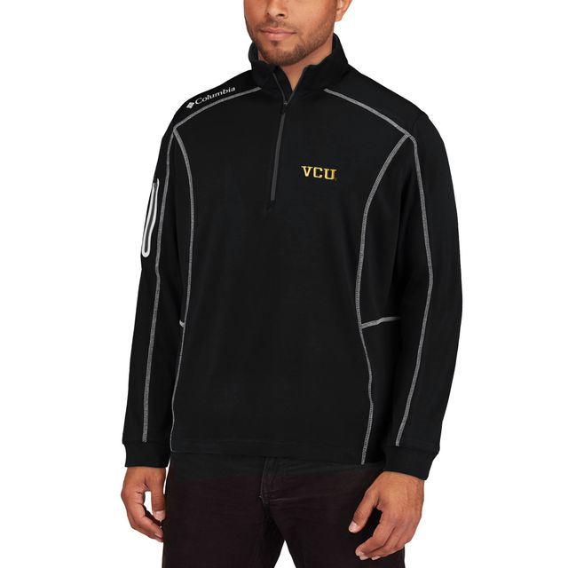 Columbia Golf Black VCU Rams Shotgun Omni-Wick Veste à enfiler quart de zip pour homme
