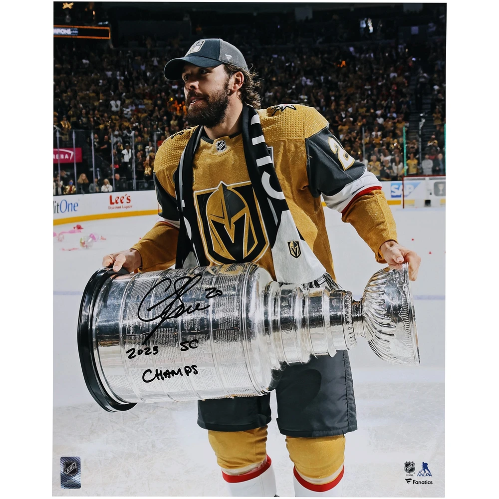 Chandler Stephenson Vegas Golden Knights Autographed 2023 Stanley Cup Champions 16" x 20" Raising Cup Photograph with "2023 SC Champs" Inscription