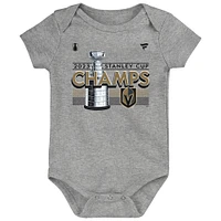 Infant  Fanatics Heather Gray Vegas Golden Knights 2023 Stanley Cup Champions Locker Room Bodysuit