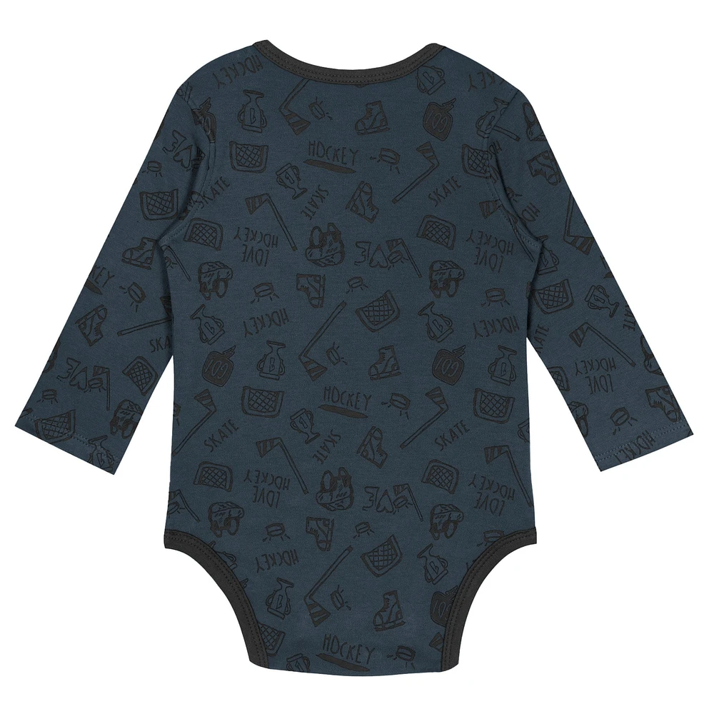 Infant Gray Vegas Golden Knights Dynamic Defender Long Sleeve Bodysuit