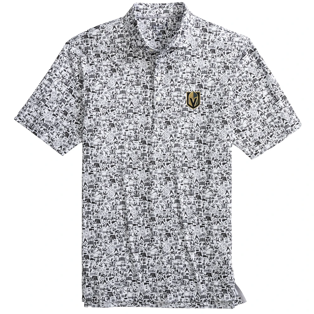 Men's johnnie-O  Black/White Vegas Golden Knights Slapshot Polo