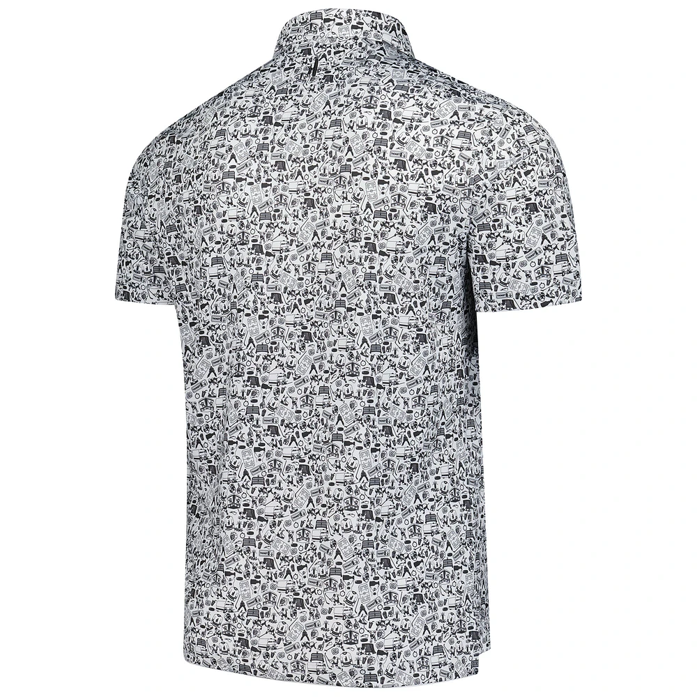 Men's johnnie-O  Black/White Vegas Golden Knights Slapshot Polo