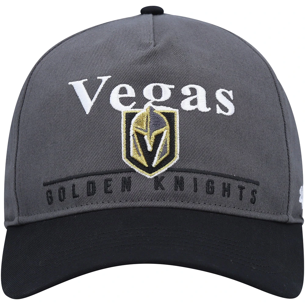 Men's '47 Charcoal/Black Vegas Golden Knights Super Hitch Adjustable Snapback Hat