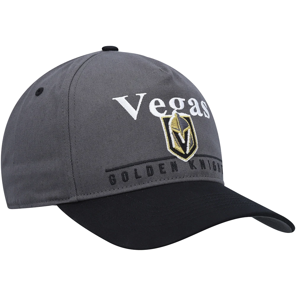 Men's '47 Charcoal/Black Vegas Golden Knights Super Hitch Adjustable Snapback Hat