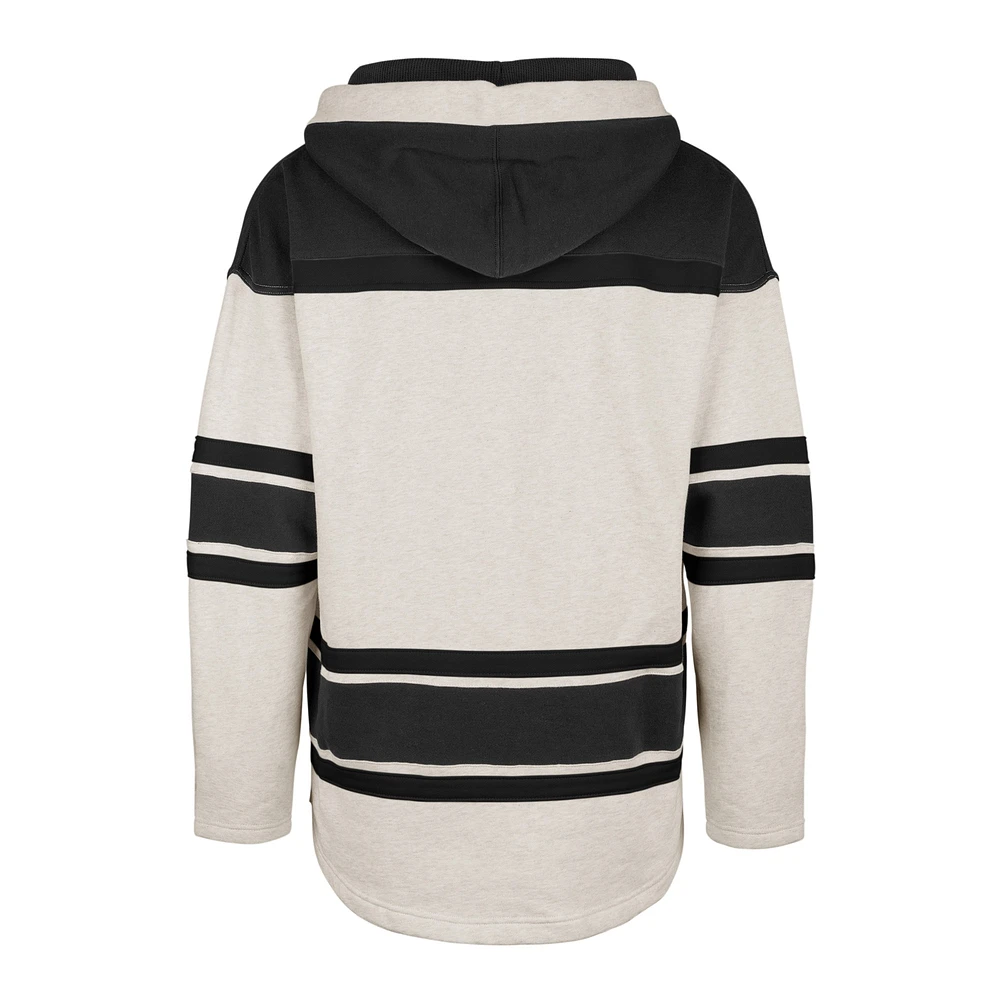 Men's '47 Oatmeal Vegas Golden Knights Rockaway Lace-Up Pullover Hoodie