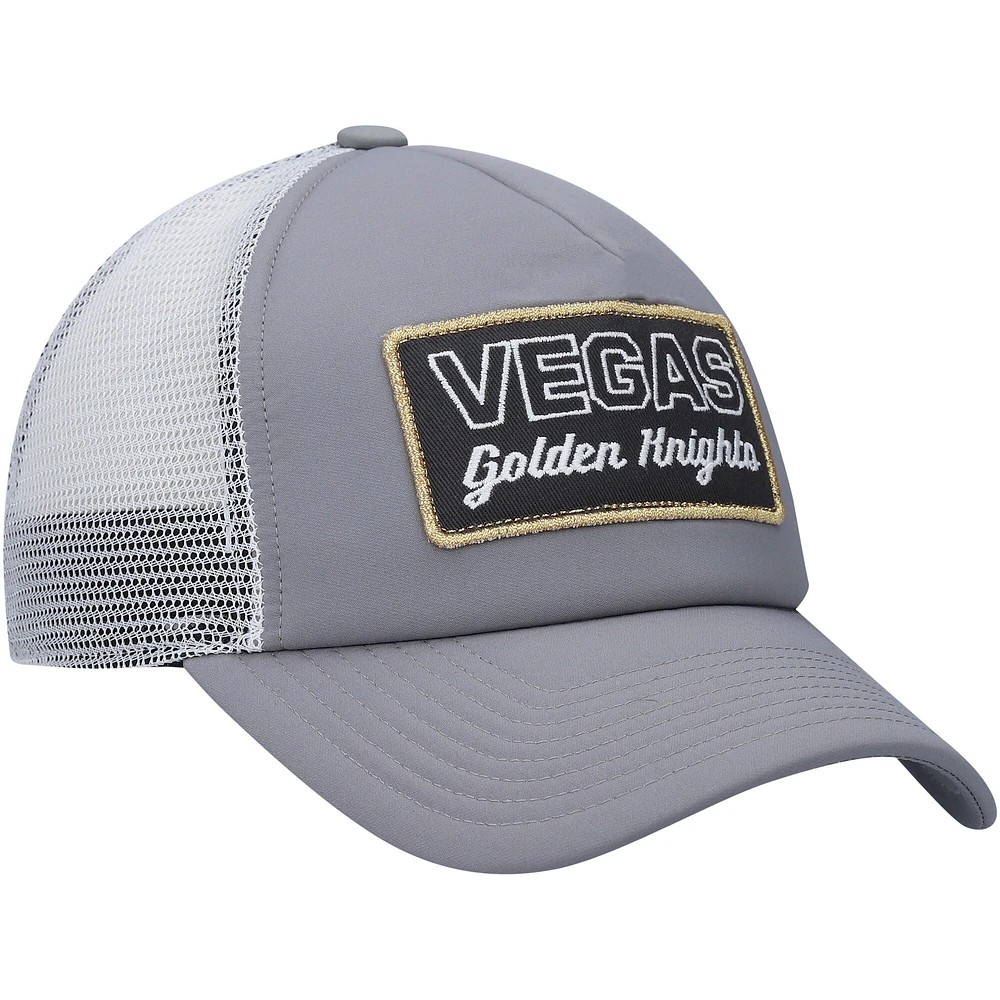 Men's adidas Gray/White Vegas Golden Knights Locker Room Foam Trucker Snapback Hat