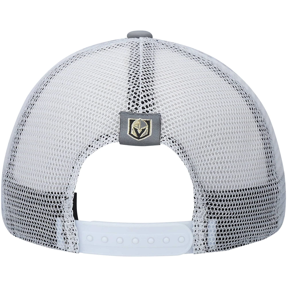 Men's adidas Gray/White Vegas Golden Knights Locker Room Foam Trucker Snapback Hat