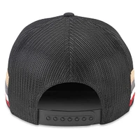 Men's American Needle Black Vegas Golden Knights HotFoot Stripes Trucker Adjustable Hat