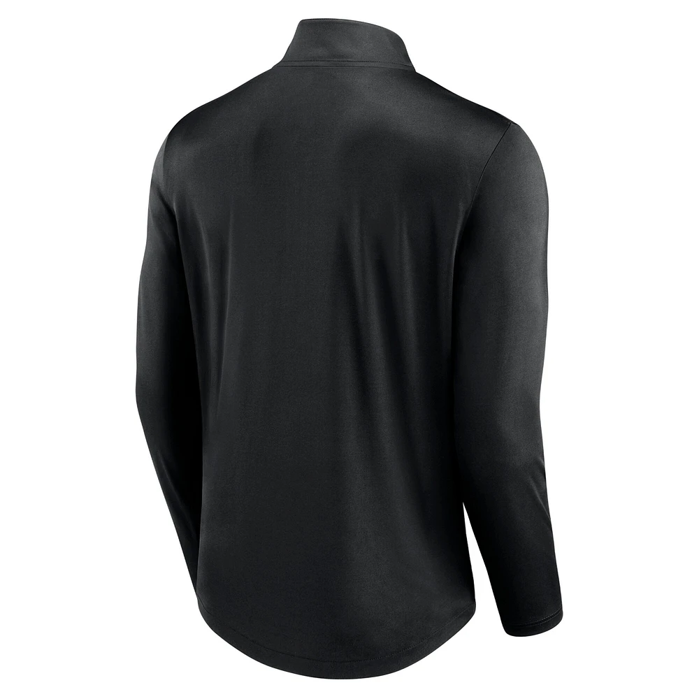Men's Black Vegas Golden Knights Mock Neck Quarter-Zip Top