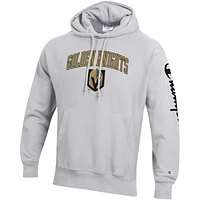 Men's Champion Heather Gray Vegas Golden Knights Reverse Weave Pullover Hoodie