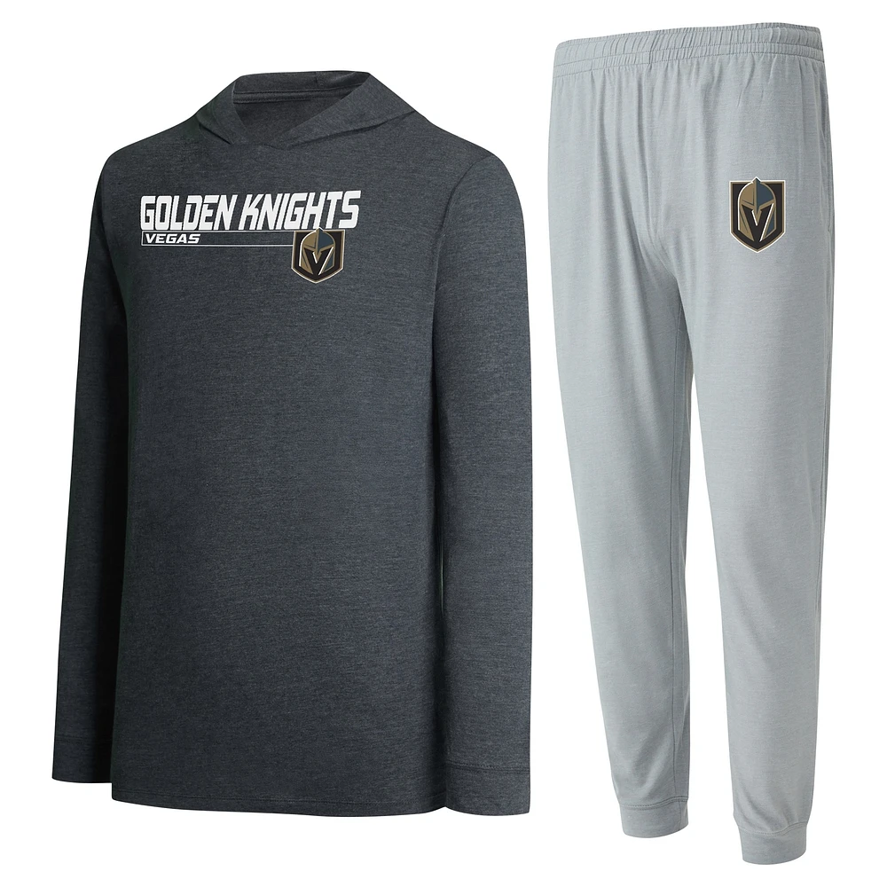 Concepts pour hommes Sport Gris/Noir Vegas Golden Knights Meter Pull à capuche et pantalon de jogging