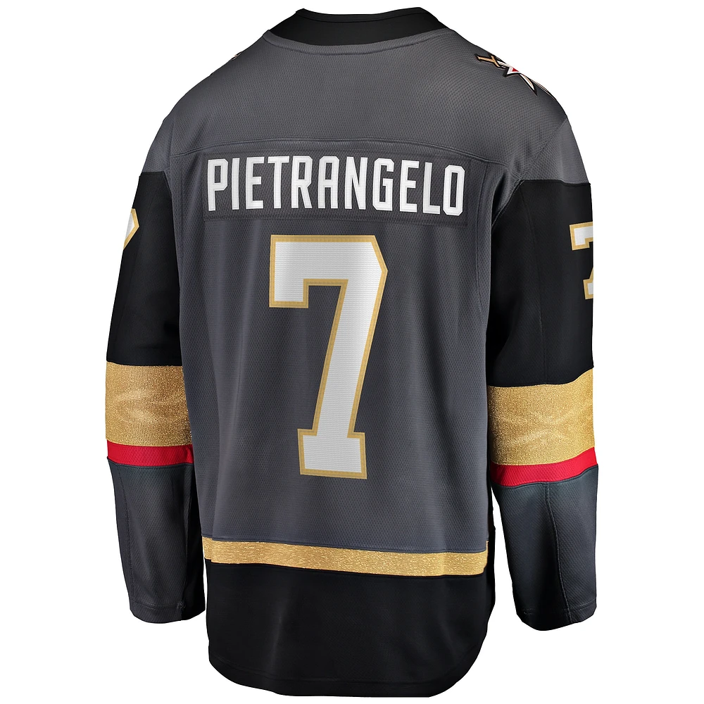 Maillot de joueur échappé des Golden Knights Vegas Fanatics Alex Pietrangelo noir pour hommes