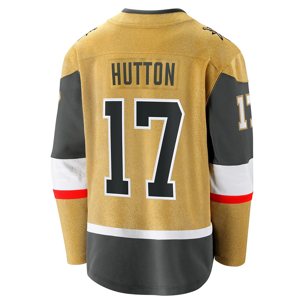 Men's Fanatics Ben Hutton Gold Vegas Golden Knights Home Premier Breakaway Player Jersey