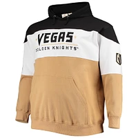 Men's Fanatics Black/Gold Vegas Golden Knights Big & Tall Colorblock Fleece Hoodie