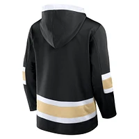 Men's Fanatics  Black Vegas Golden Knights Inside Line Fleece Pullover Hoodie