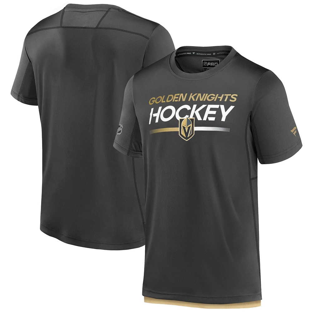 Men's Fanatics Charcoal Vegas Golden Knights Authentic Pro Tech T-Shirt