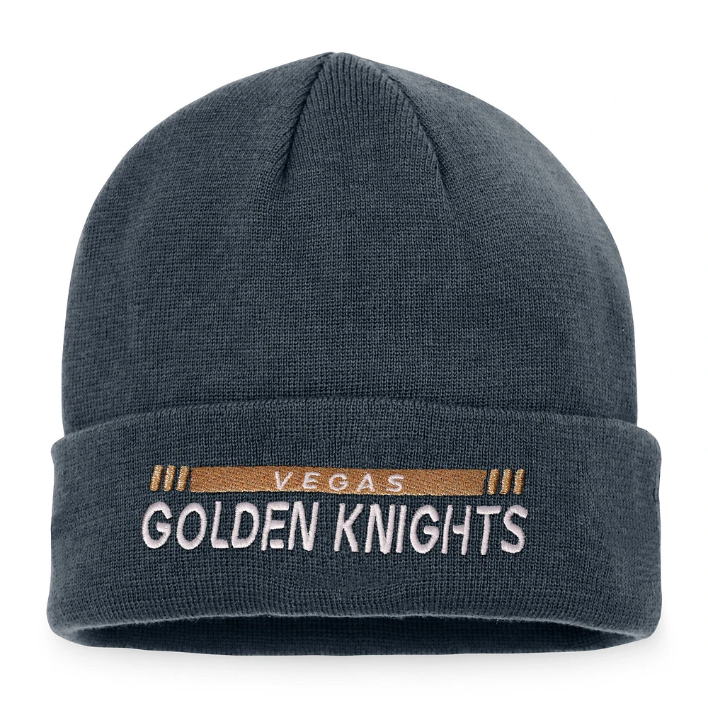 Men's Fanatics Gray Vegas Golden Knights 2022 NHL Draft - Authentic Pro Rink Cuffed Knit Hat