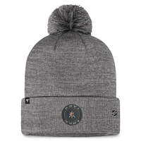 Men's Fanatics  Gray Vegas Golden Knights Authentic Pro Home Ice Cuffed Knit Hat with Pom