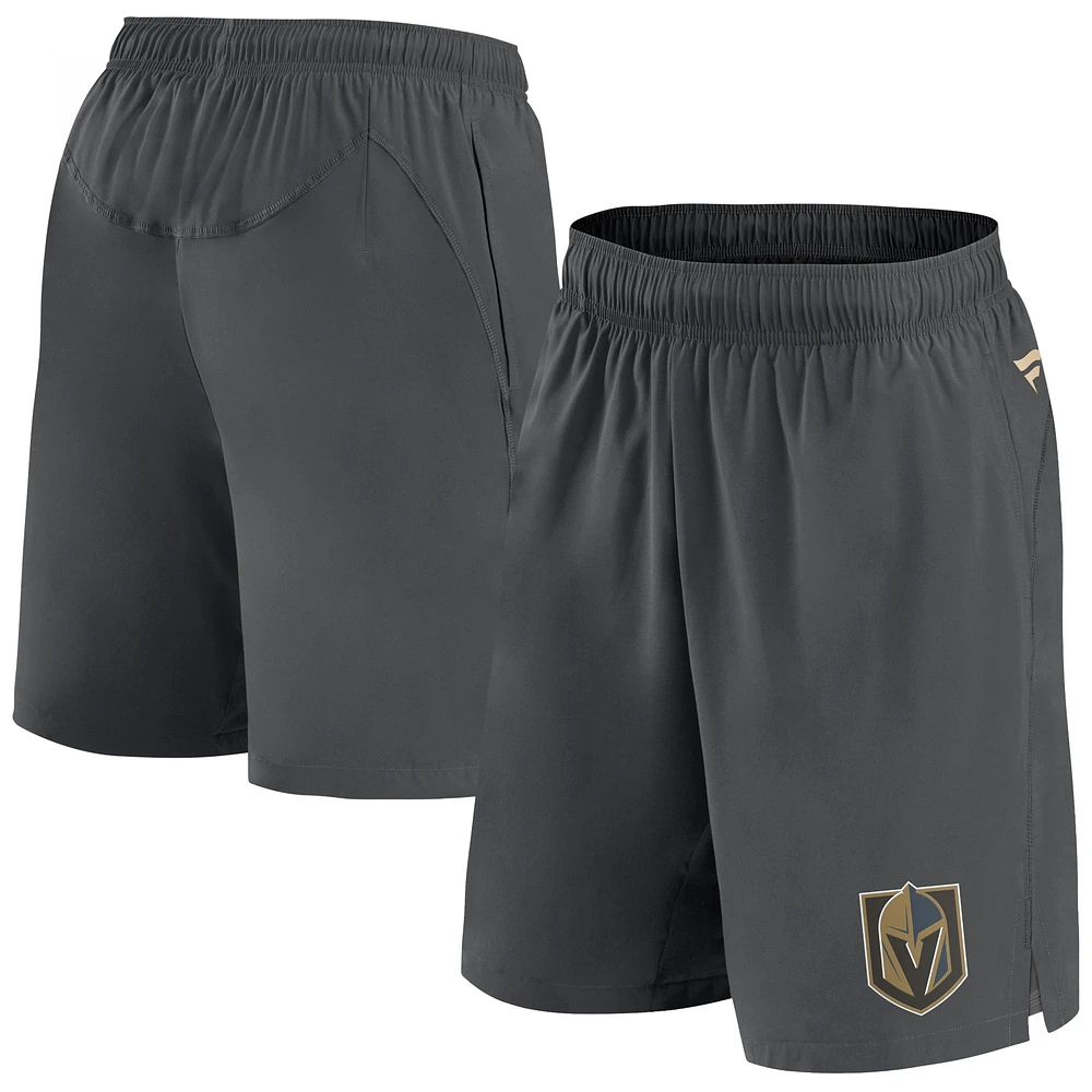 Men's Fanatics Gray Vegas Golden Knights Authentic Pro Tech Shorts