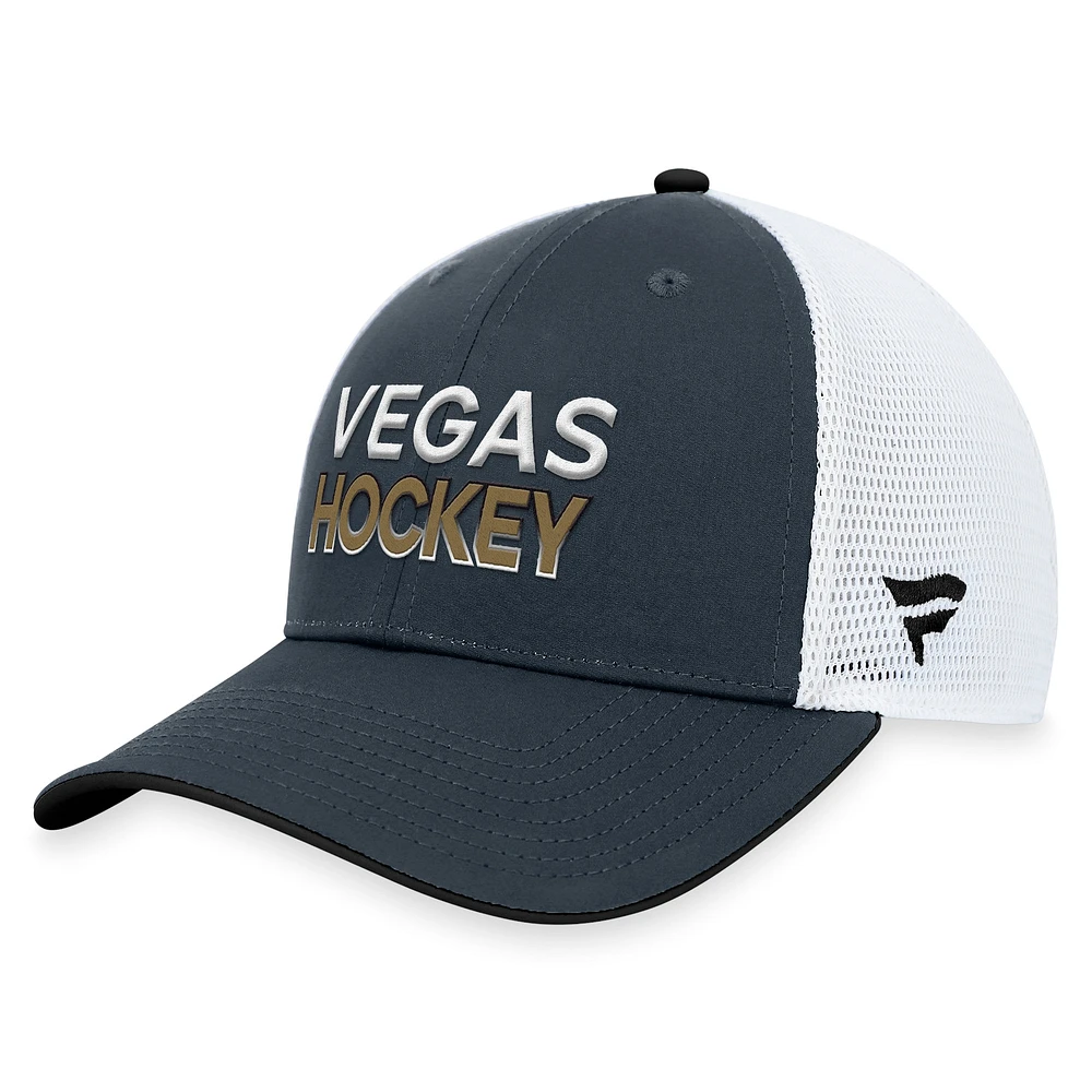 Men's Fanatics  Gray Vegas Golden Knights Rink Trucker Adjustable Hat
