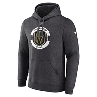 Men's Fanatics  Heather Charcoal Vegas Golden Knights Authentic Pro Core Secondary Fleece Pullover Hoodie