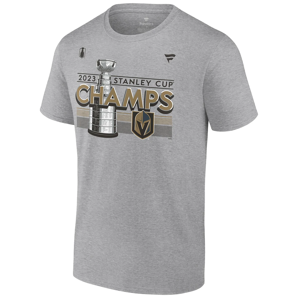 Men's Fanatics  Heather Gray Vegas Golden Knights 2023 Stanley Cup Champions Locker Room T-Shirt