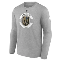 Men's Fanatics Heather Gray Vegas Golden Knights Authentic Pro Core Secondary Long Sleeve T-Shirt