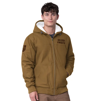 Veste à capuche zippée G-III Sports by Carl Banks pour homme, couleur tan, Vegas Golden Knights Build Up