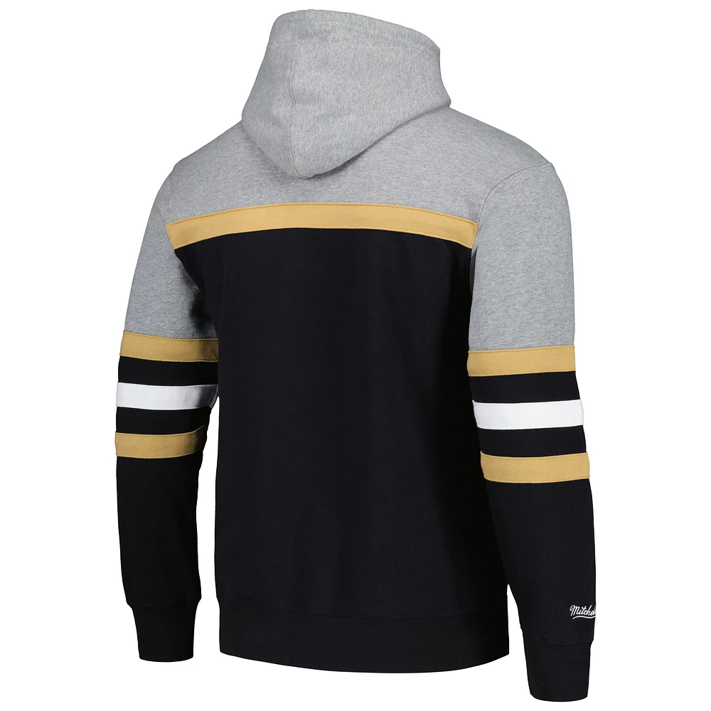 Men's Mitchell & Ness Black/Gray Vegas Golden Knights Head Coach Pullover Hoodie