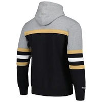Men's Mitchell & Ness Black/Gray Vegas Golden Knights Head Coach Pullover Hoodie