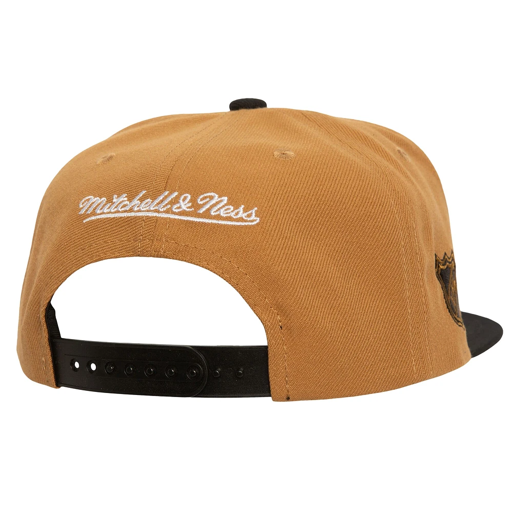 Men's Mitchell & Ness Gold Vegas Golden Knights Soul Triple Up Snapback Hat