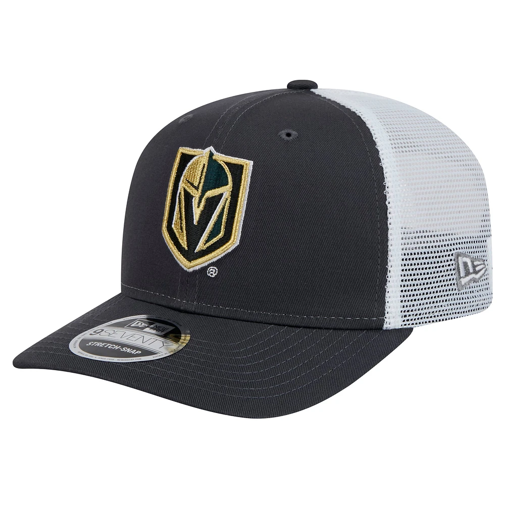 Men's New Era Charcoal Vegas Golden Knights Core Trucker 9SEVENTY Stretch-Snap Hat