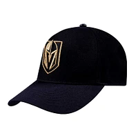 Men's Pro Standard  Black Vegas Golden Knights Metallic Logo Pinch Front Adjustable Hat