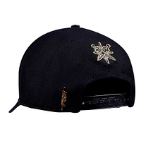 Men's Pro Standard  Black Vegas Golden Knights Metallic Logo Pinch Front Adjustable Hat