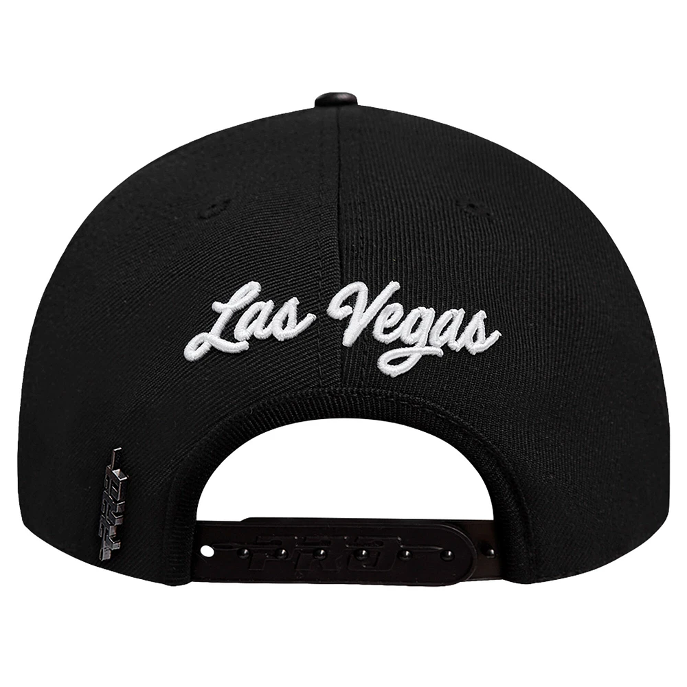 Men's Pro Standard Black Vegas Golden Knights Paint the City Pinch Front Snapback Hat
