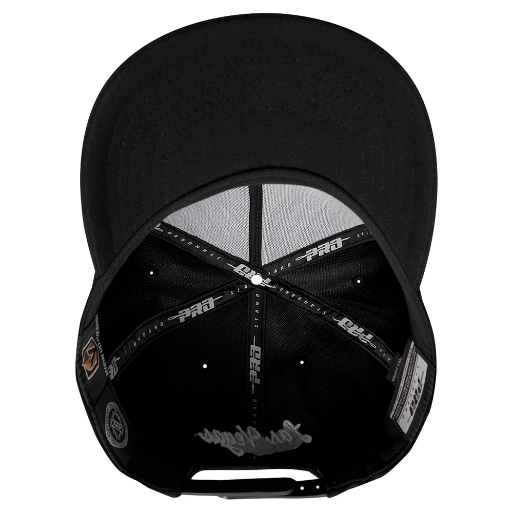 Men's Pro Standard Black Vegas Golden Knights Paint the City Pinch Front Snapback Hat