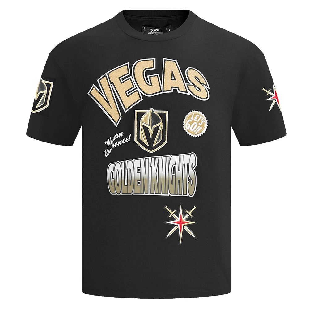 Men's Pro Standard Black Vegas Golden Knights Turn It Up T-Shirt