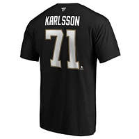 T-shirt noir pour homme William Karlsson Vegas Golden Knights Authentic Stack Player Name & Number