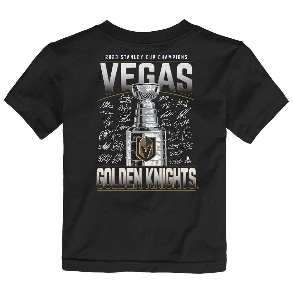 Toddler  Black Vegas Golden Knights 2023 Stanley Cup Champions Signature Roster T-Shirt