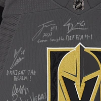 Vegas Golden Knights Autographed 2023 Stanley Cup Champions Gray adidas Authentic Jersey with 18 Signatures & Multiple Inscriptions