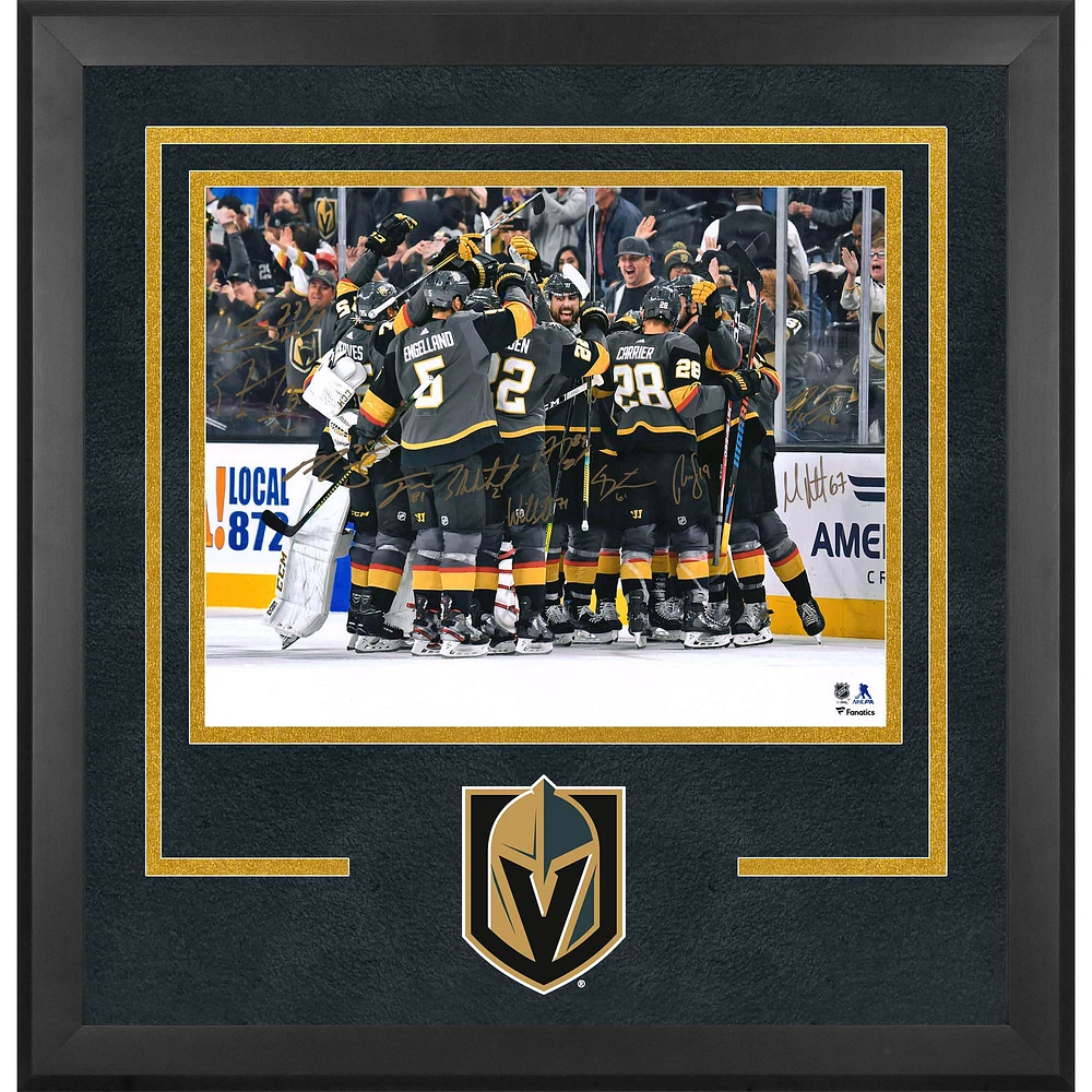 Vegas Golden Knights Deluxe Framed Autographed 16" x 20" Team Celebration Photograph with Multiple Signatures - Limited Edition of 20