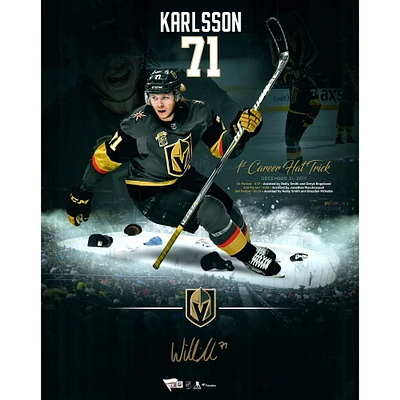 William Karlsson Vegas Golden Knights Autographed 16" x 20" First Hat Trick Photograph - Limited Edition #71/71