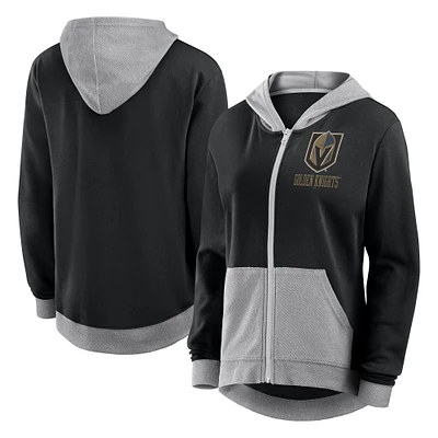 Sweat à capuche entièrement zippé en French Terry Hit It Vegas Golden Knights noir pour femme
