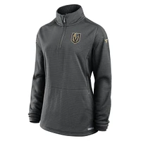 Women's Fanatics  Gray Vegas Golden Knights Authentic Pro Rink Lightweight Quarter-Zip Pullover Top