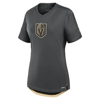 Women's Fanatics  Gray Vegas Golden Knights Authentic Pro Rink Tech T-Shirt