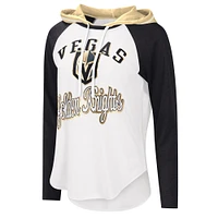 T-shirt à capuche léger raglan G-III Sports by Carl Banks pour femme, blanc/noir Vegas Golden Knights MVP